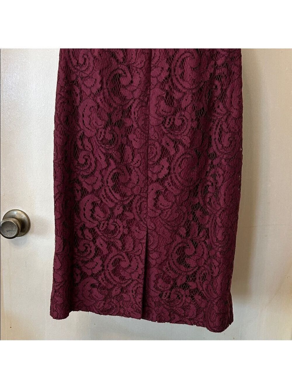 J. Crew Burgundy Lace Halter Midi Dress size 0 - Picture 9 of 12